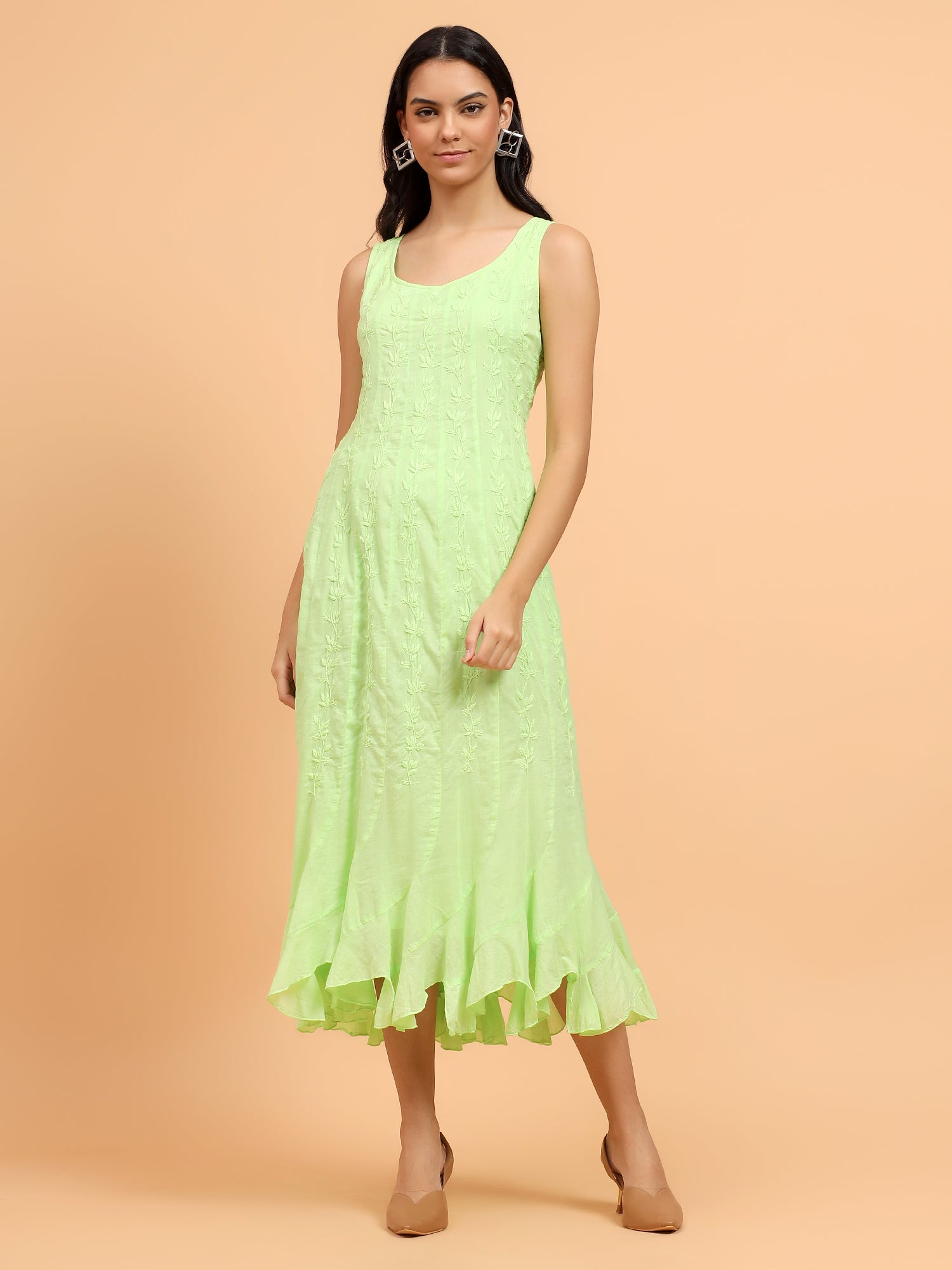 Multicali Long Green Dress