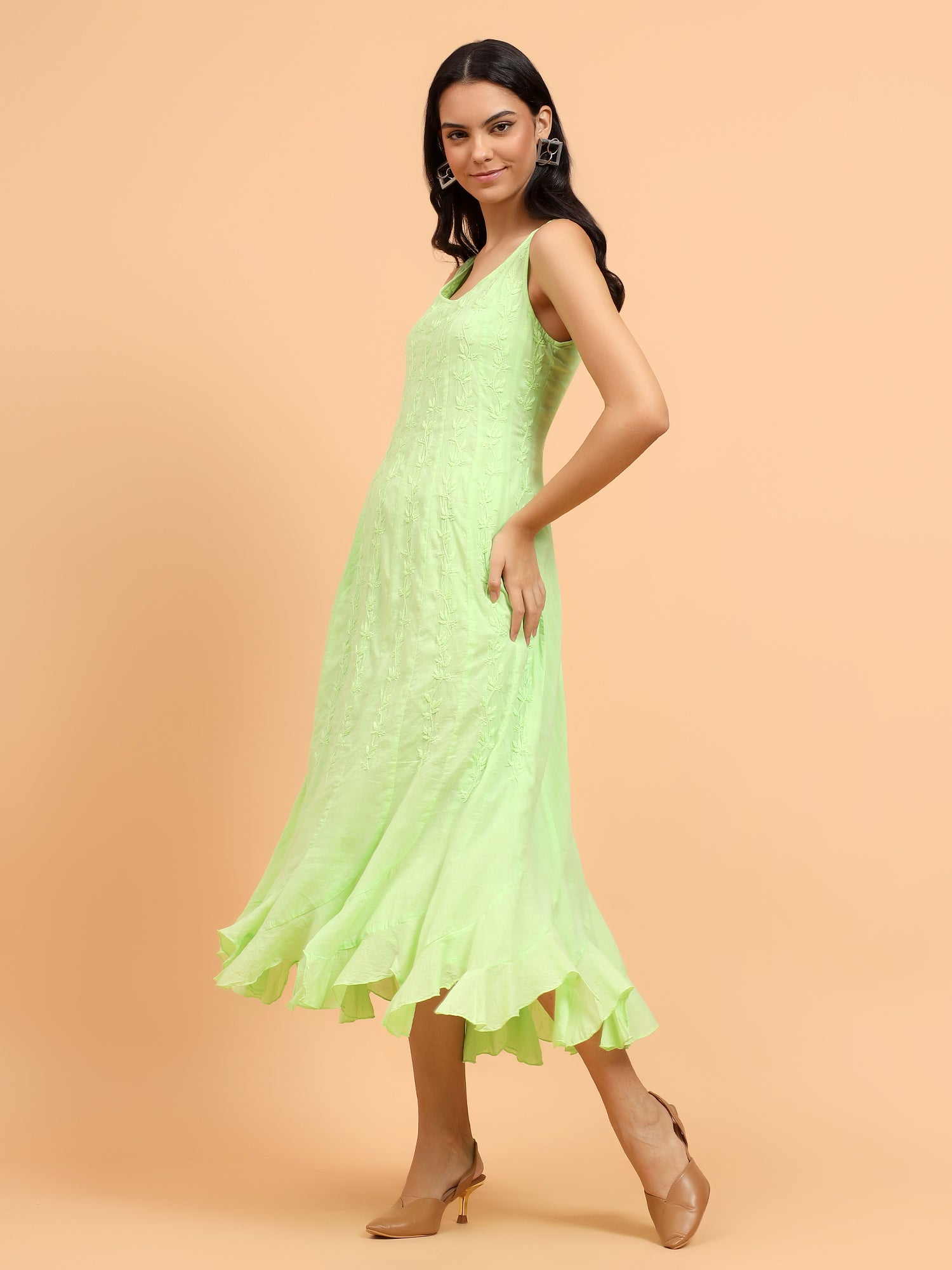 Multicali Long Green Dress