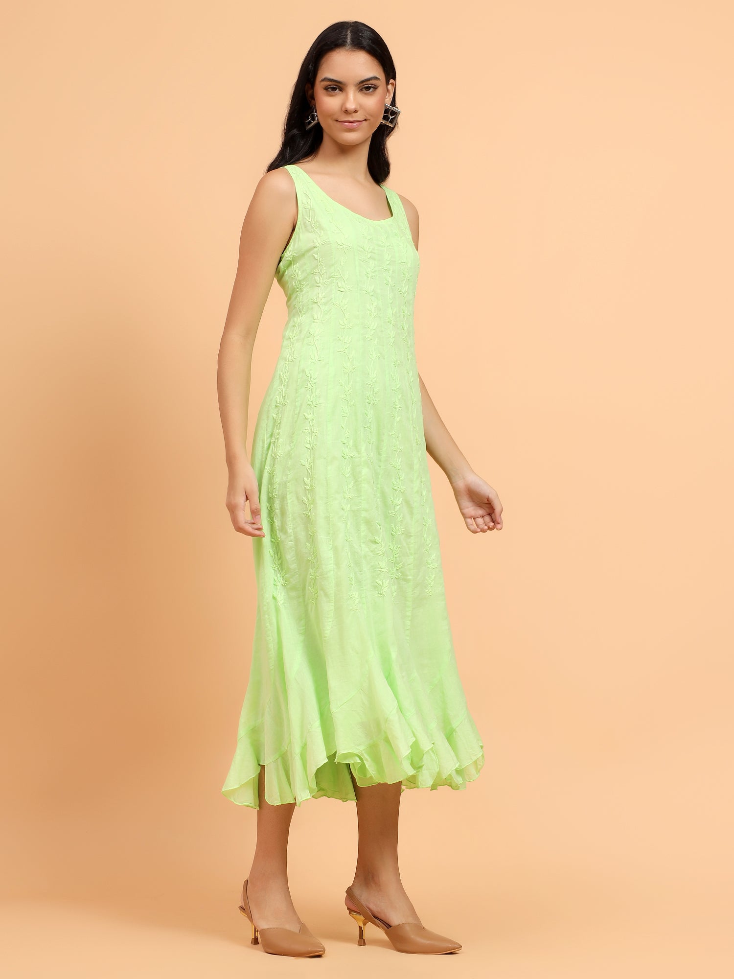 Multicali Long Green Dress