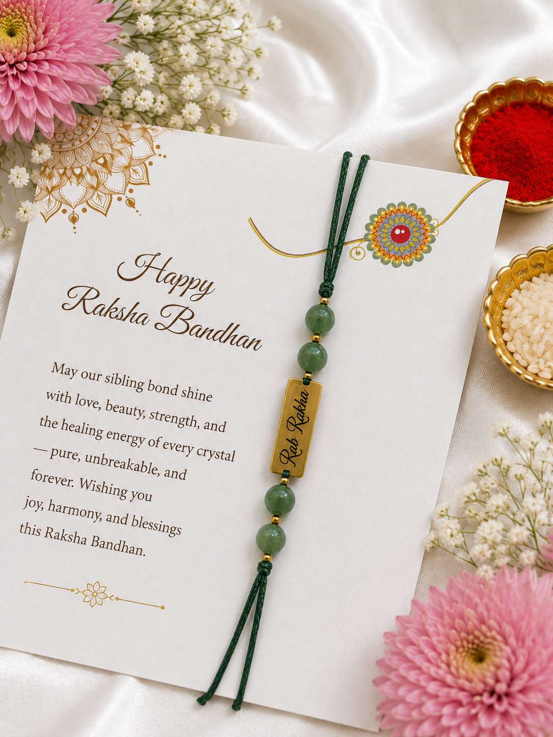 Rabrakha Green Aventurine Rakhi