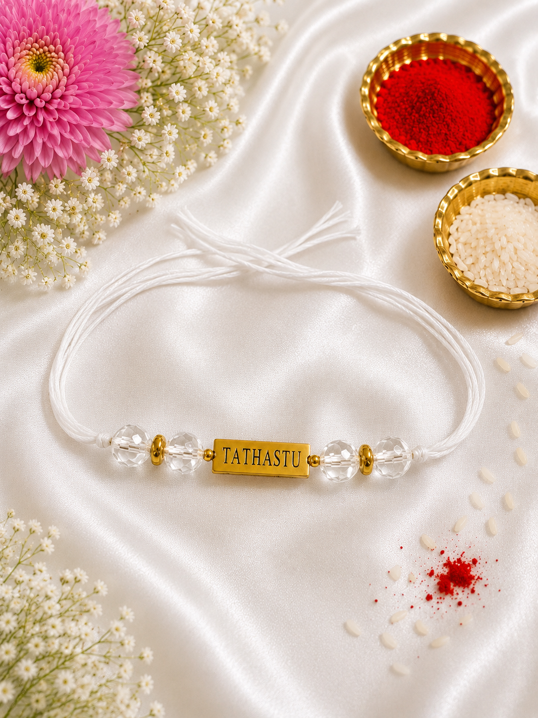Tathastu Clear Quartz Rakhi