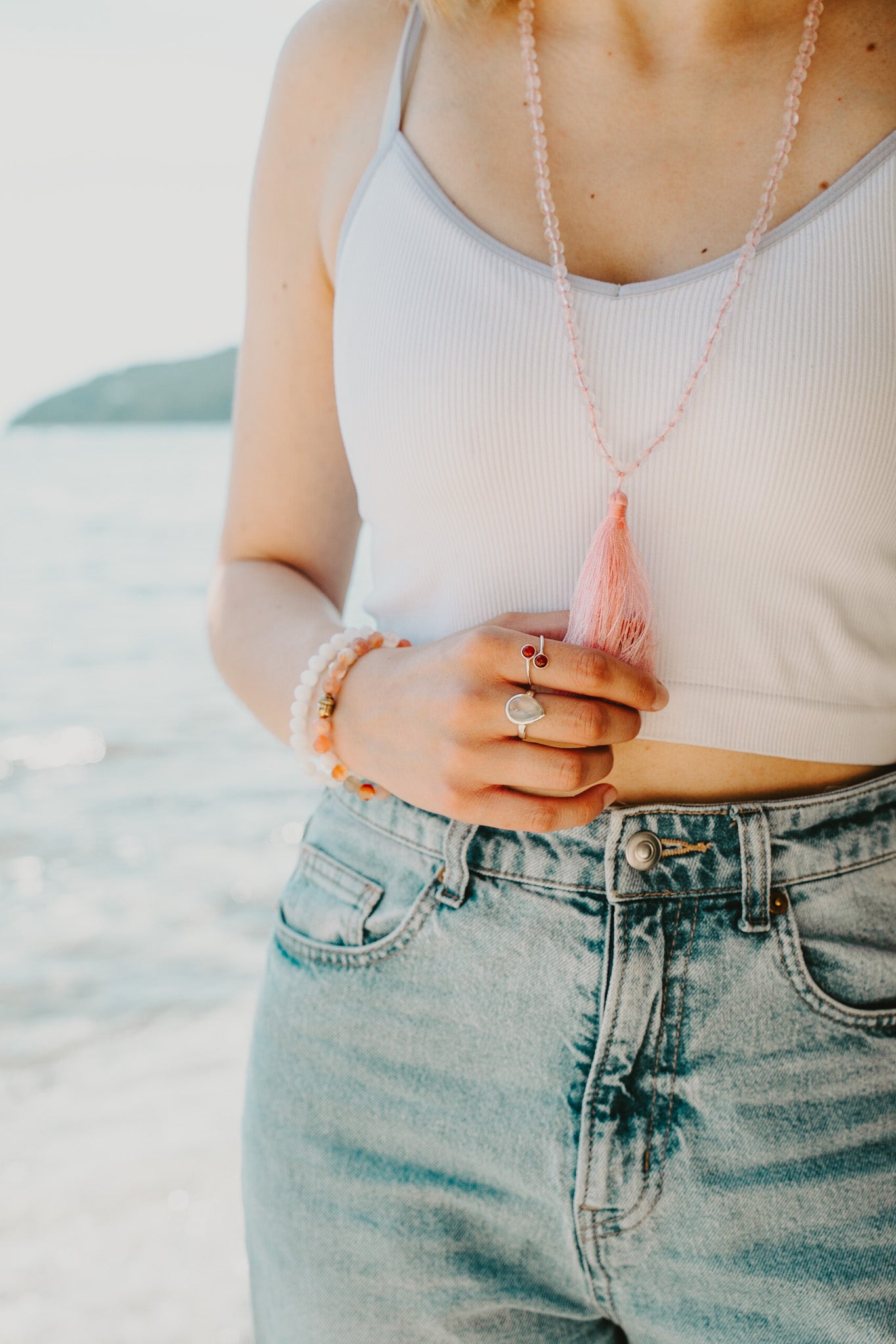 Quartz Rose Mala - Premium Quality