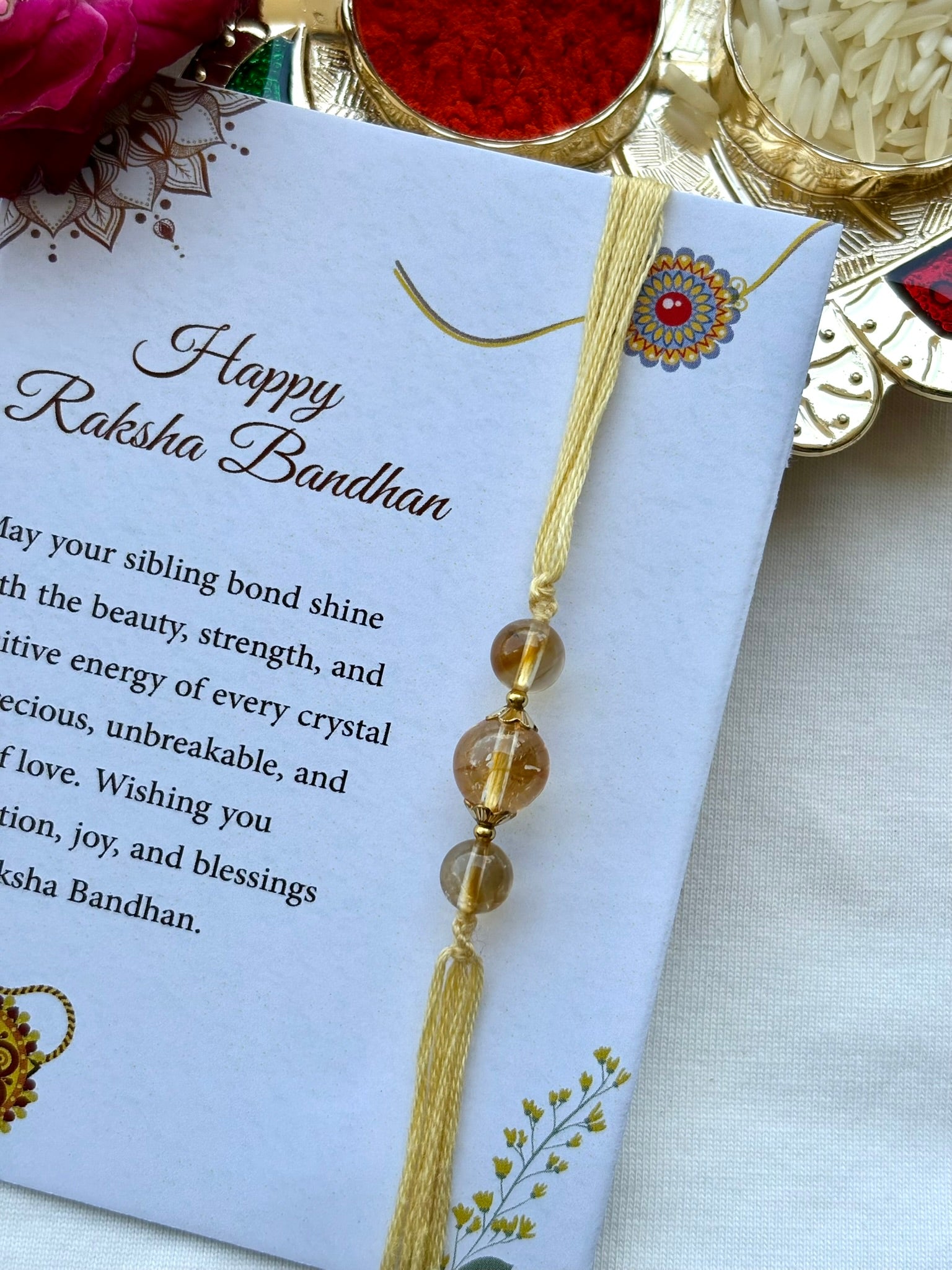 The Crystal Rakhi Ritual – 6 Threads, 6 Intentions