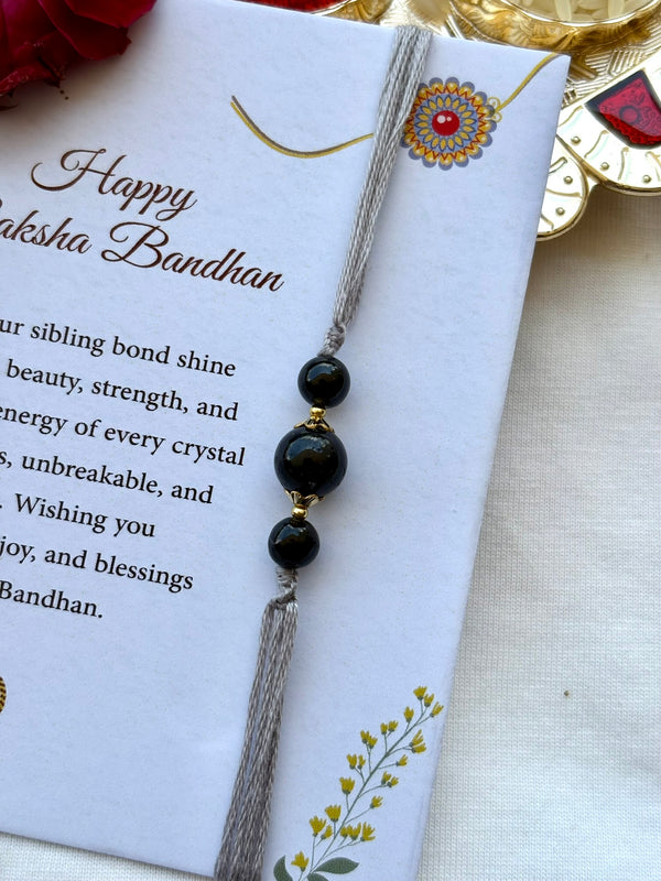 Black Shield Rakhi - Vintage India