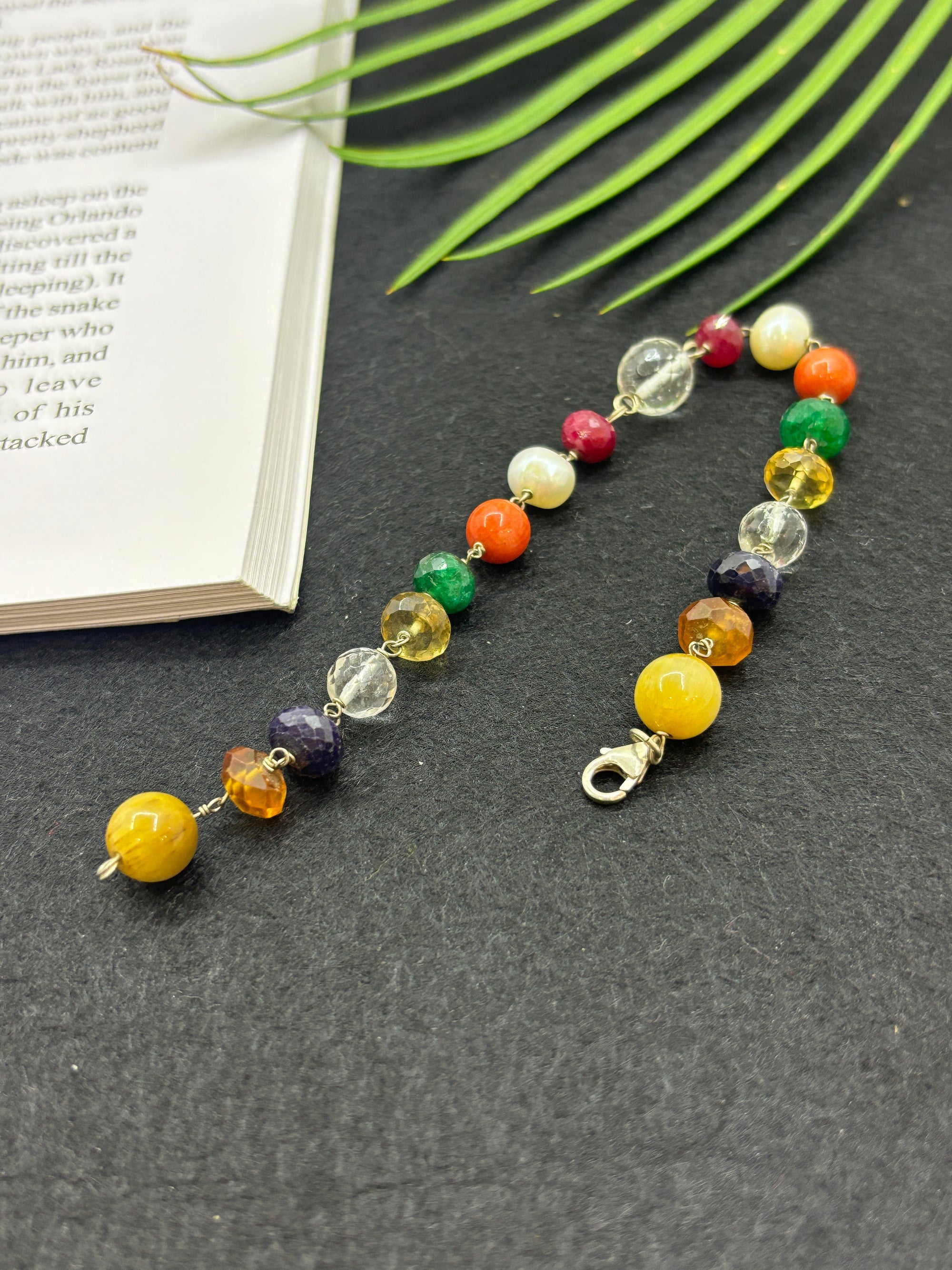 7 Chakra Silver Bracelet