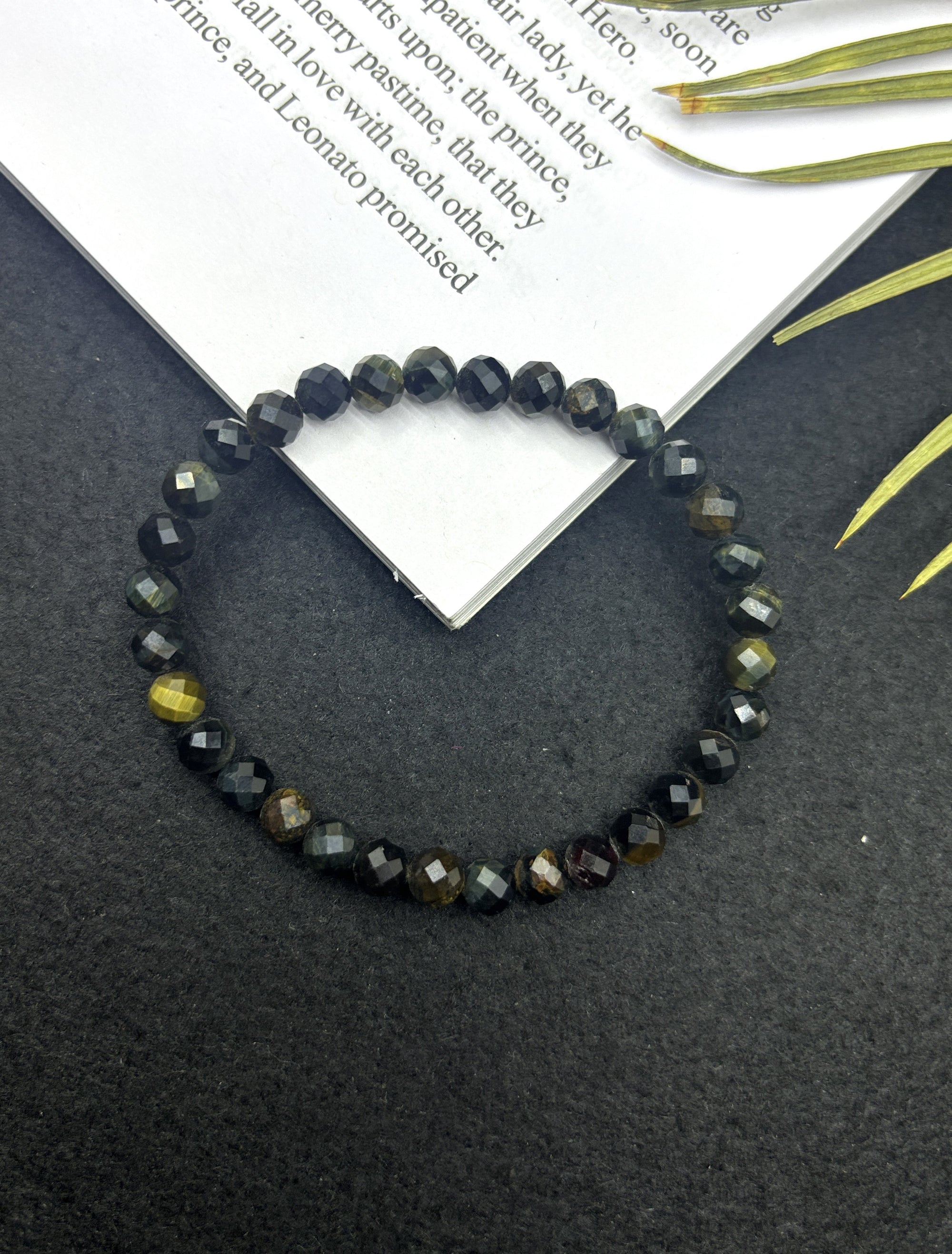 Blue Tiger Eye Faceted Bracelet