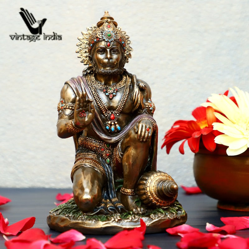 Lord Hanuman Statue, Monkey God, Blessing Hanuman, Gift, Home Decor, Hindu God, 8 inches
