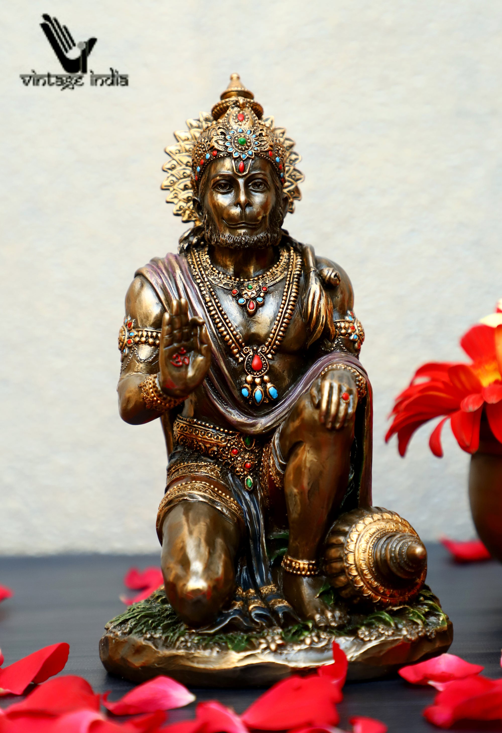 Lord Hanuman Statue, Monkey God, Blessing Hanuman, Gift, Home Decor, Hindu God, 8 inches