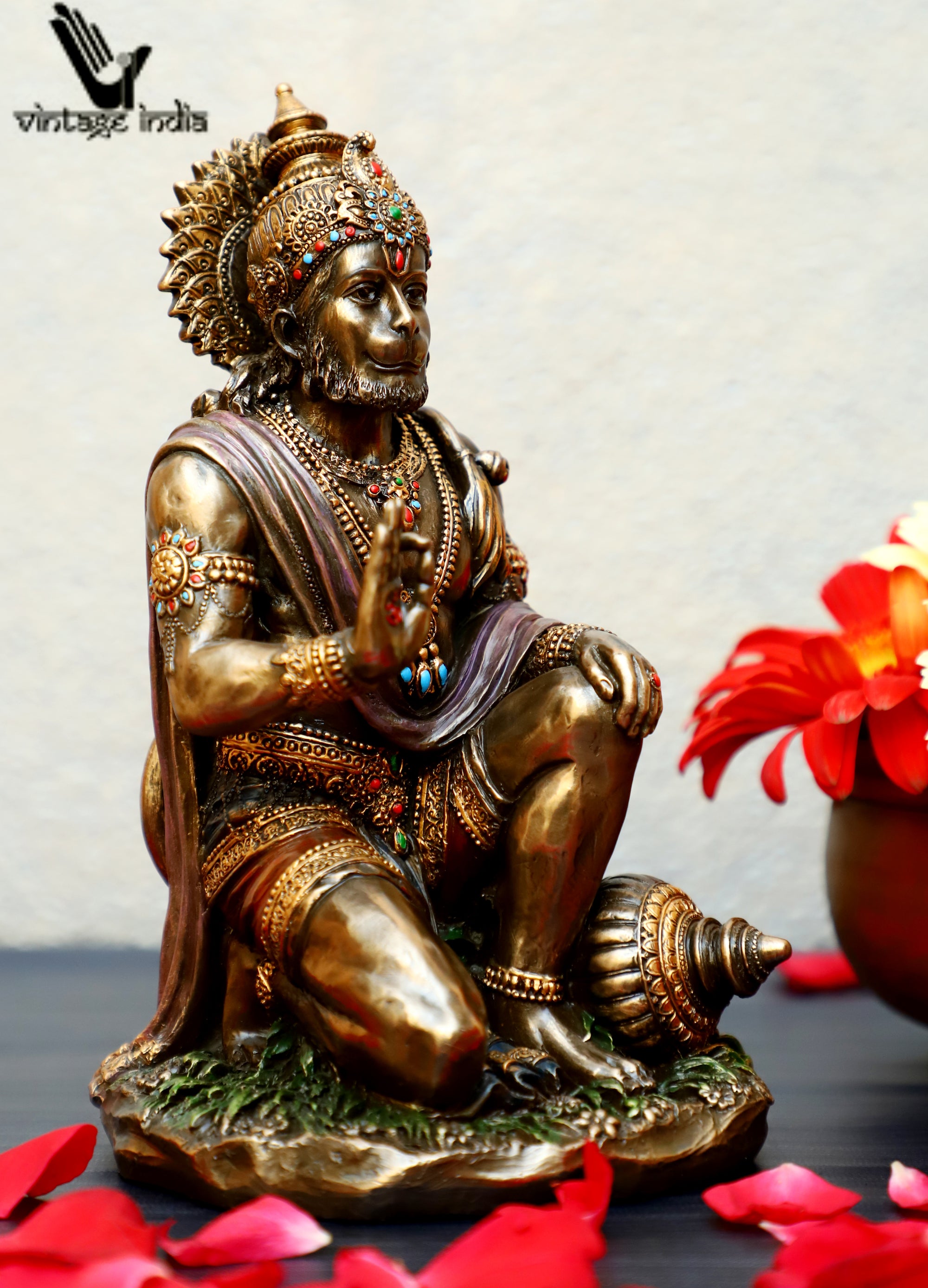 Lord Hanuman Statue, Monkey God, Blessing Hanuman, Gift, Home Decor, Hindu God, 8 inches
