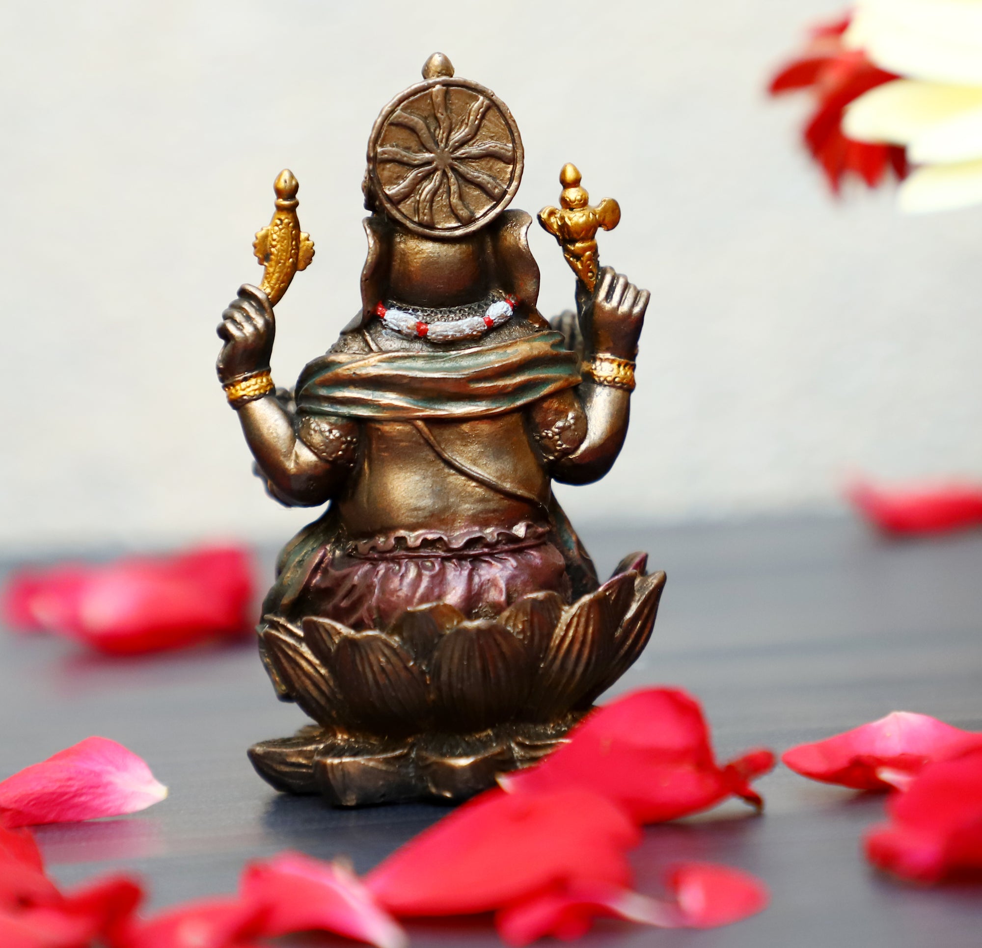 Lord Ganesha Statue, Mini Ganesha Sitting on Lotus, Gift, Home Decor, Hindu God, Obstacle Remover, 3 inches