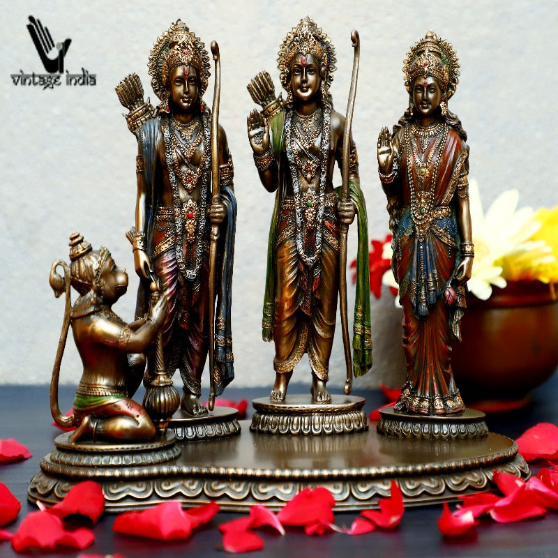 Ram Darbar Statue, Lord Ram, Lord Lakshman, Goddess Sita, Sitting Hanuman, Gift, Home Decor, Hindu God, 8 inches