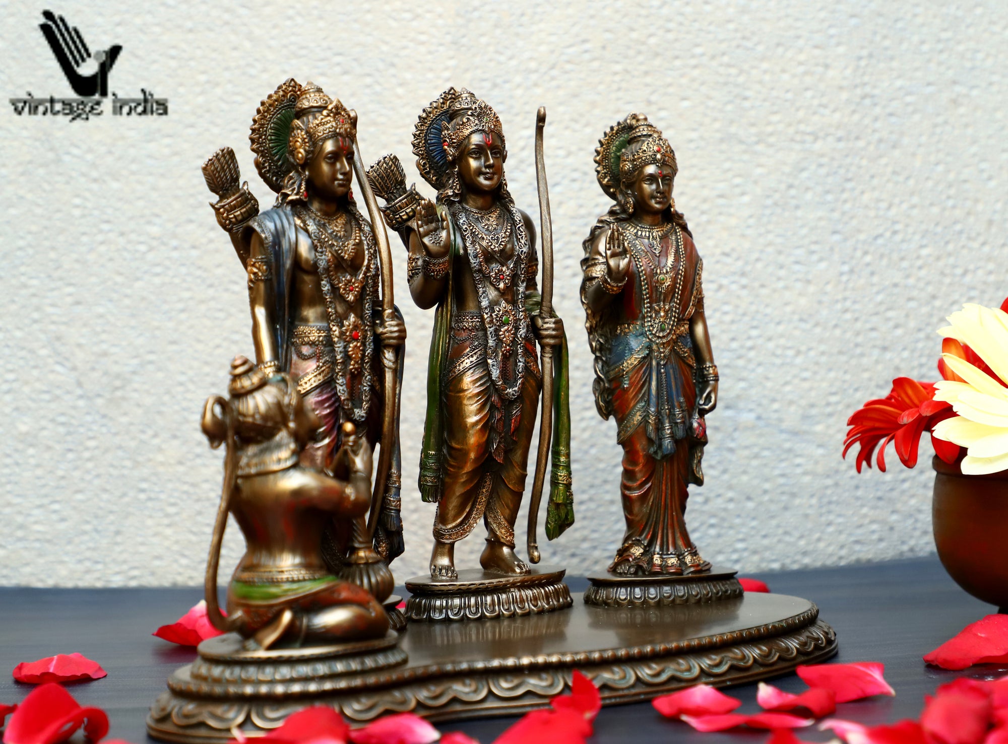 Ram Darbar Statue, Lord Ram, Lord Lakshman, Goddess Sita, Sitting Hanuman, Gift, Home Decor, Hindu God, 8 inches