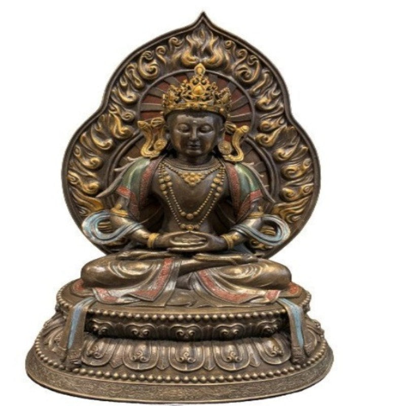 Lord Buddha Statue, Buddha with Crown, Gift, Home Decor, Tibetan God, 11 inches
