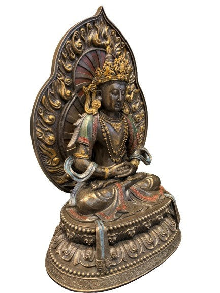 Lord Buddha Statue, Buddha with Crown, Gift, Home Decor, Tibetan God, 11 inches