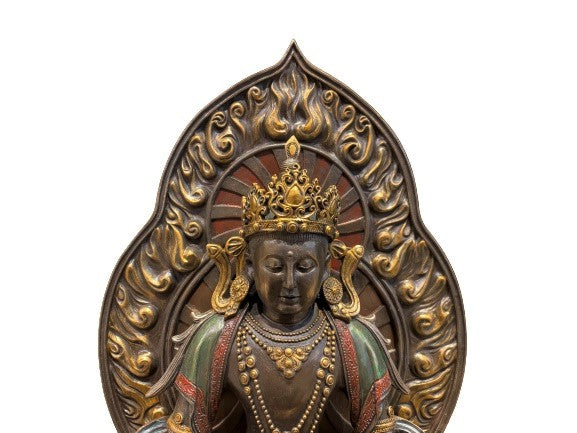 Lord Buddha Statue, Buddha with Crown, Gift, Home Decor, Tibetan God, 11 inches