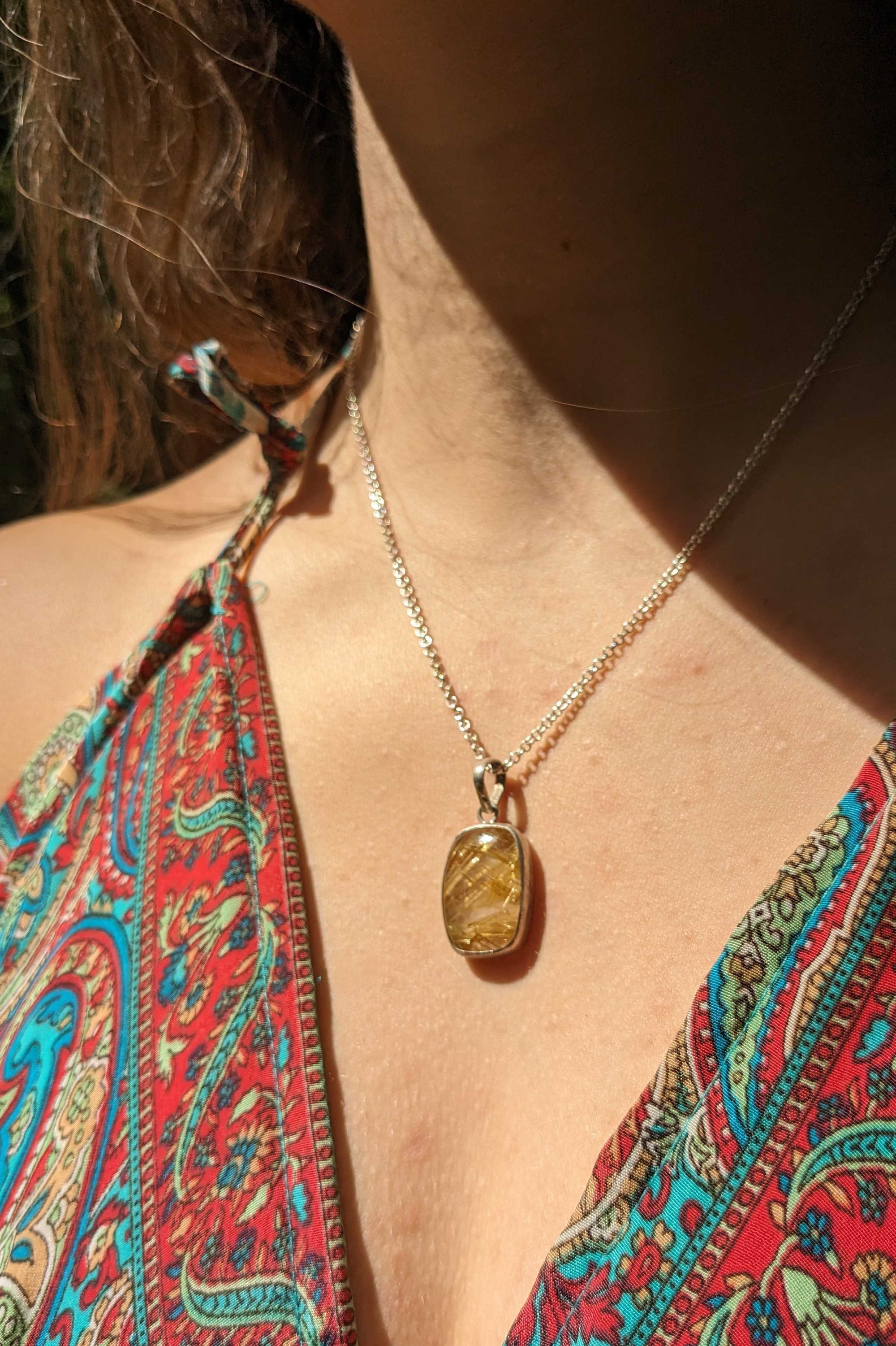 Luminous Spirit - Golden Rutile Pendant