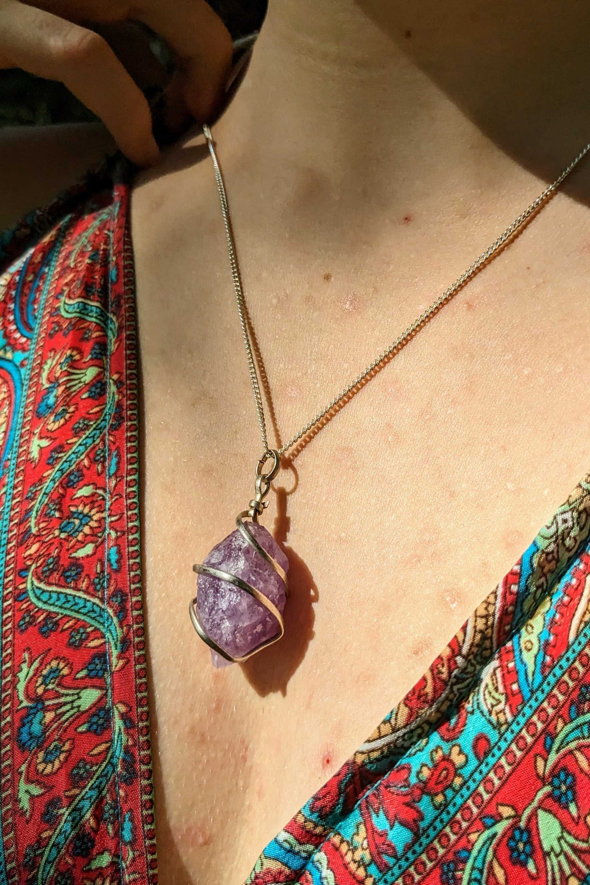 Raw Stone - Amethyst Pendant