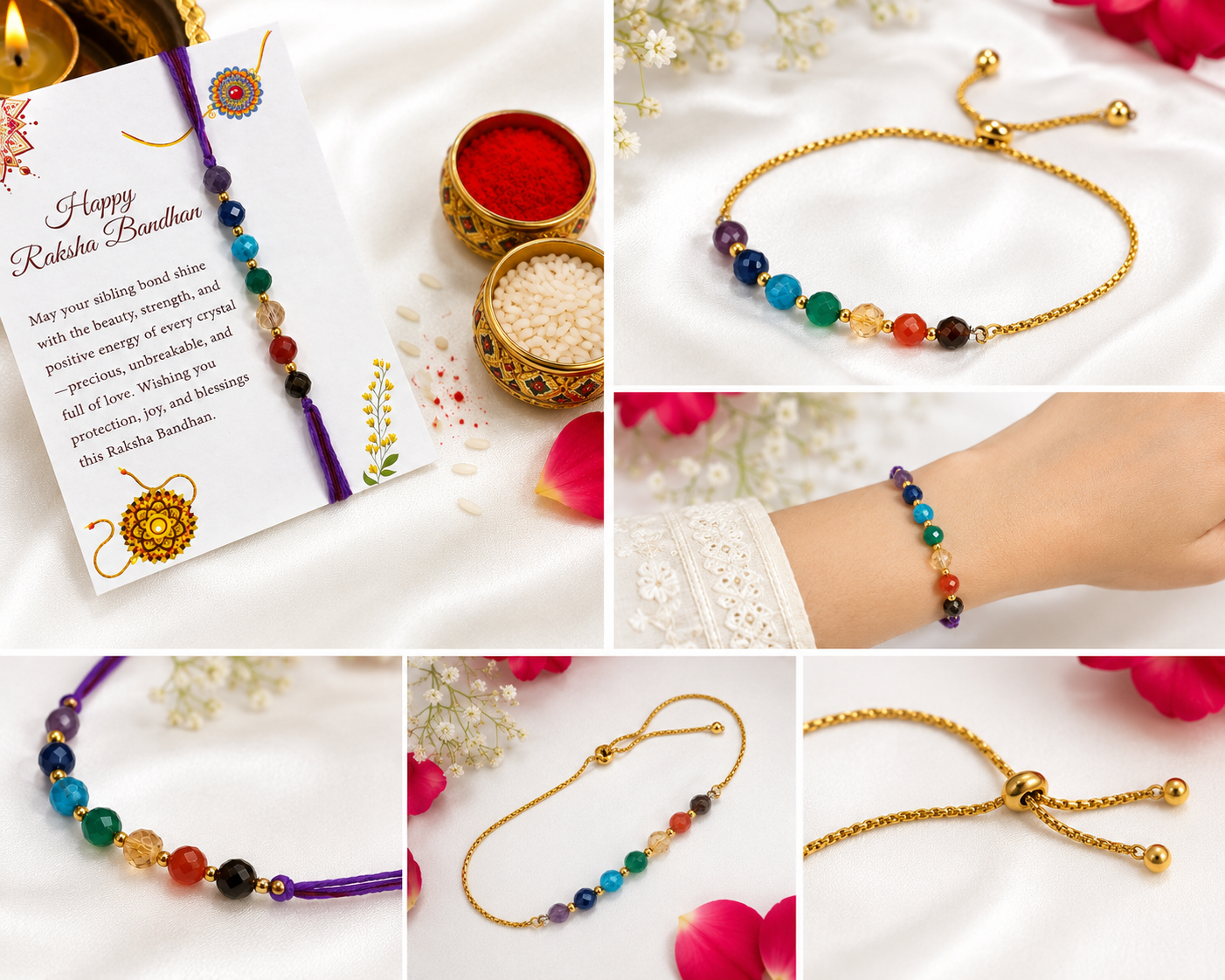 7 chakra Bhaiya Bhabhi Rakhi Set