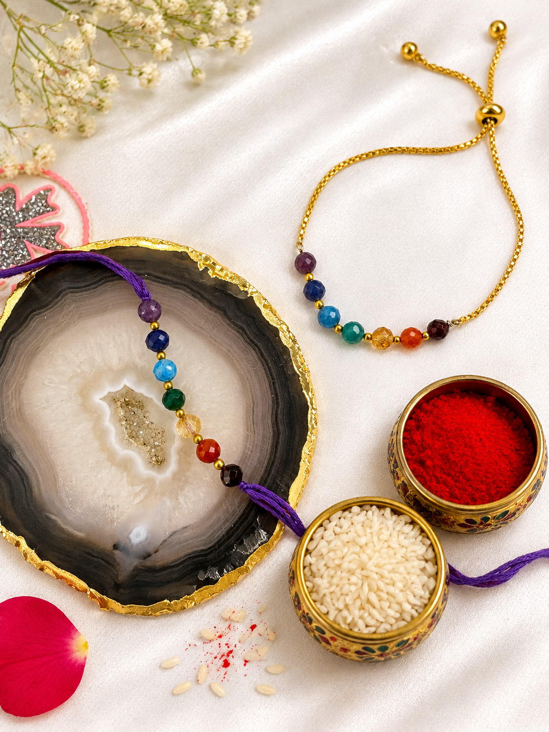 7 chakra Bhaiya Bhabhi Rakhi Set