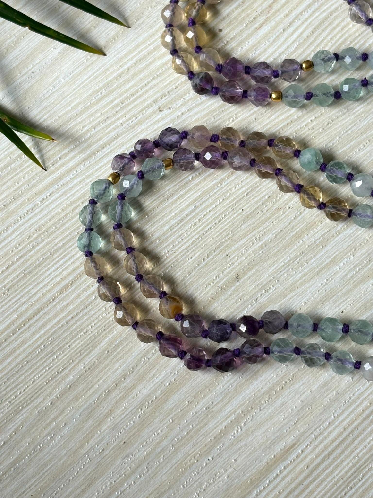 Fluorite Mala Necklace, Zodiac Mala Gift,108 japa mala beaded necklace,Yoga Beaded Necklace