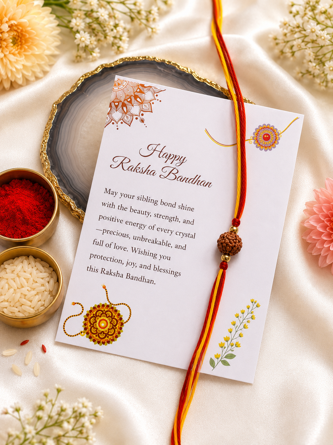Single Rudraksha Rakhi