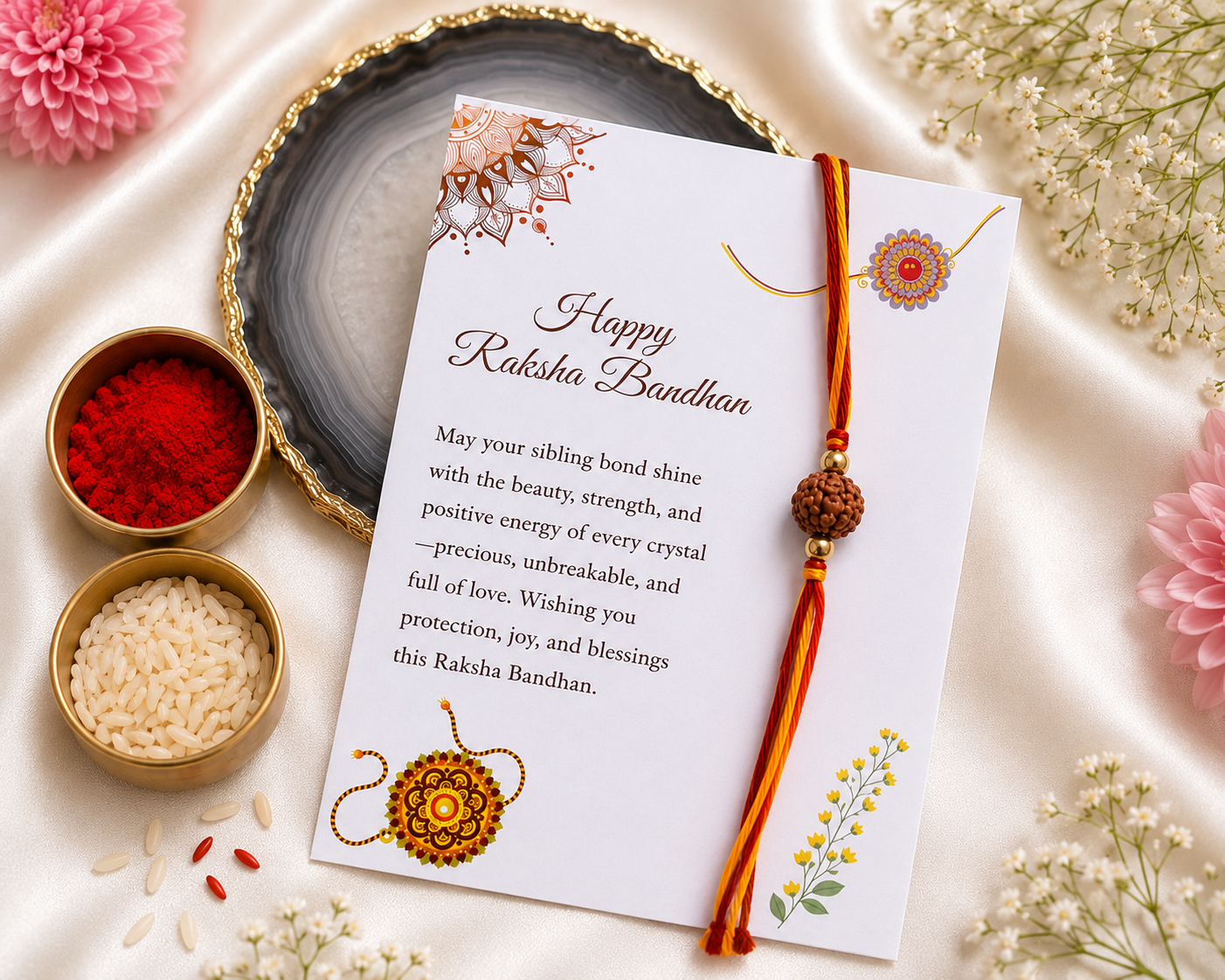Single Rudraksha Rakhi