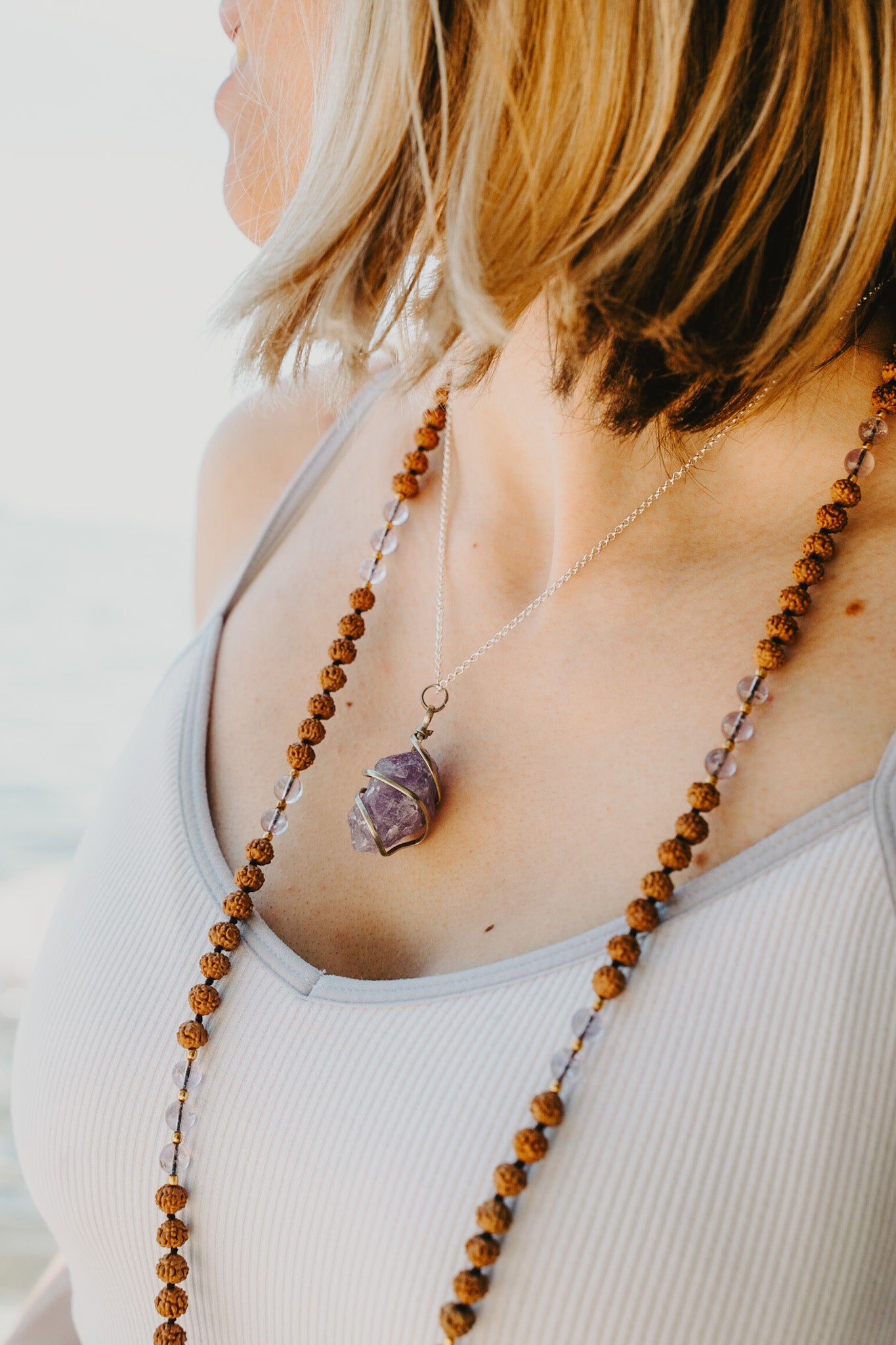 Raw Stone - Amethyst Pendant